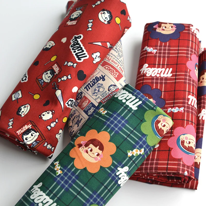 145 cm x 50 cm Cartoon Milch Mädchen Gedruckt Baumwolle Stoffe Bettwäsche Quilten Baby Gament