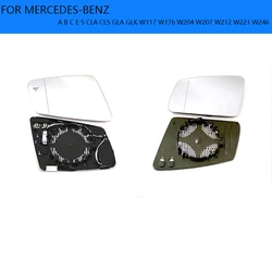 Car led warning blind spot heated mirror glass for MERCEDES BENZ A B C E S CLA CLS GLA GLK W117 W176 W204 W207 W212 W221 W246