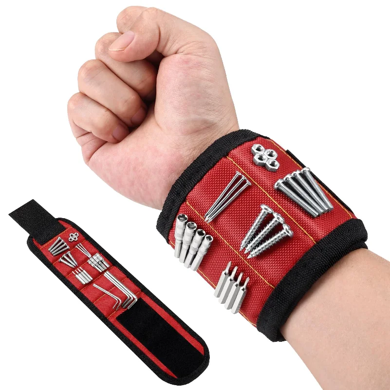 Magnetic Wristband Comes With Magnets Wrist Power Repair Tool Accessories for Screws Nails Bolts Drills Fasteners DIY