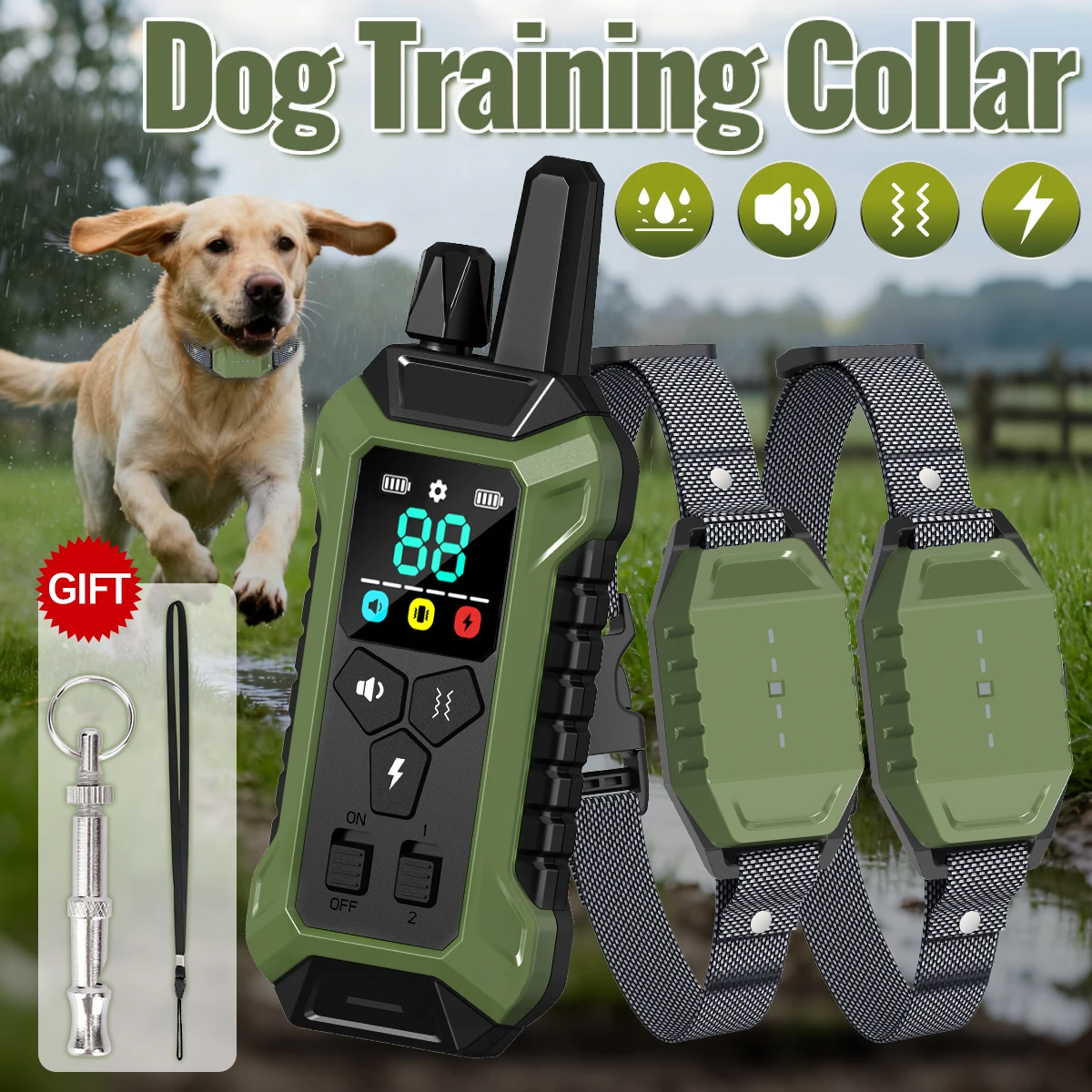 Dog Training Collar with Remote Rechargeable Waterproof IP67 Collar Beep Vibration Shock High Quality Pet Training For All Dogs