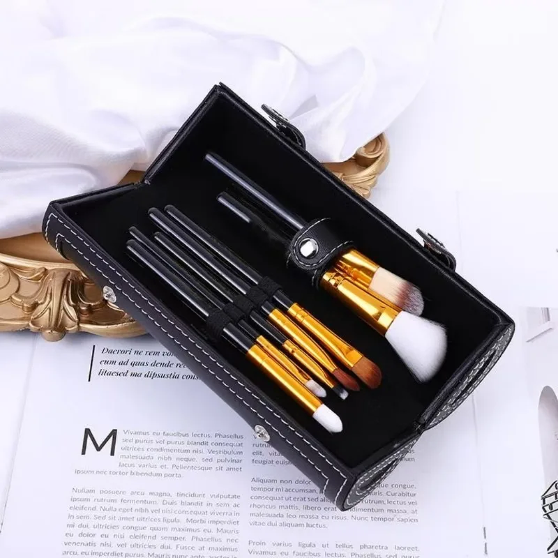 Animal Hair 9-piece Makeup Brush Set Concealer Brush Eye Shadow Lip Brush Portable Makeup Professional Makeup Brush Set