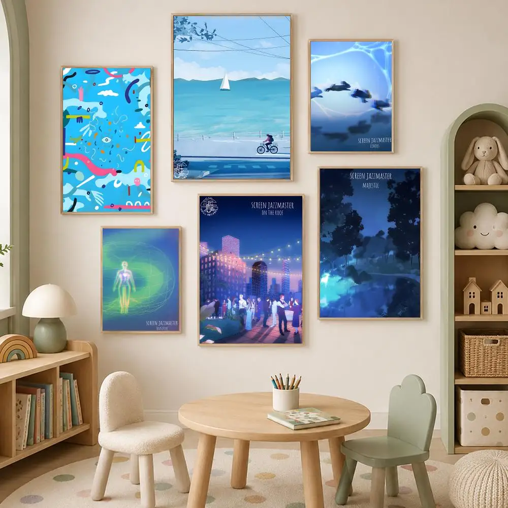 Brand S-Screen Jazzmaster Poster Self-Stick HD PVC Wall Art Poster, Waterproof Decor for Bedroom, Living Room and Home