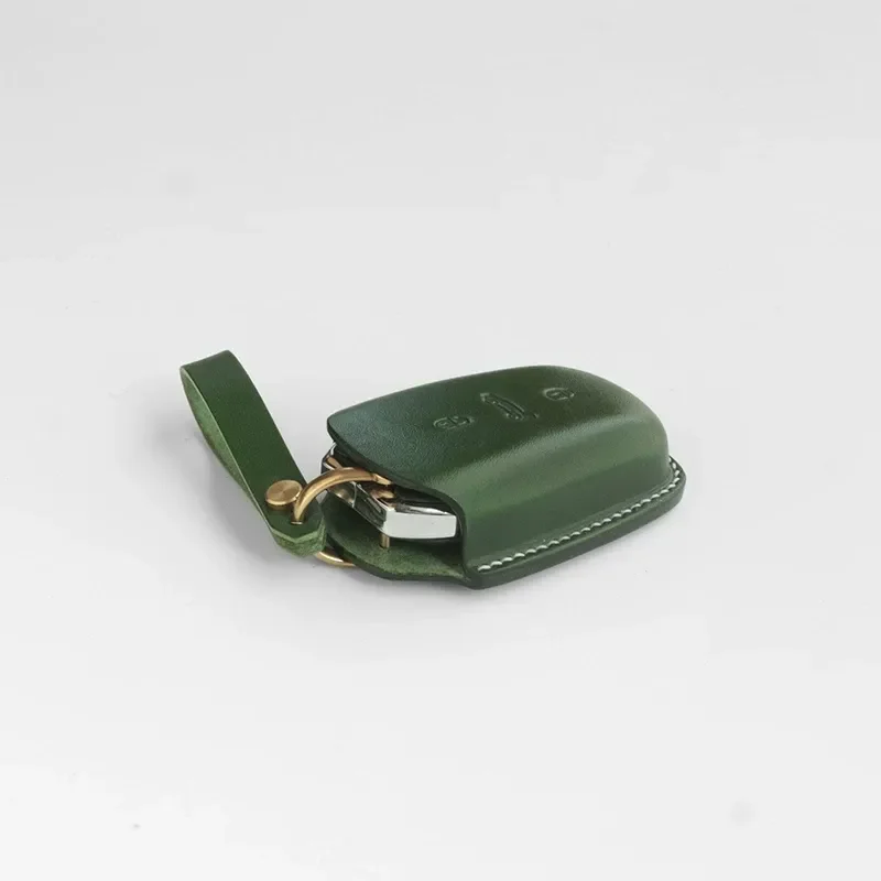 for Peugeot 508 408X 5008 4008 Genuine Leather Handmade Car Key Cover Case High End Simple Style Keychain Bag Buckle