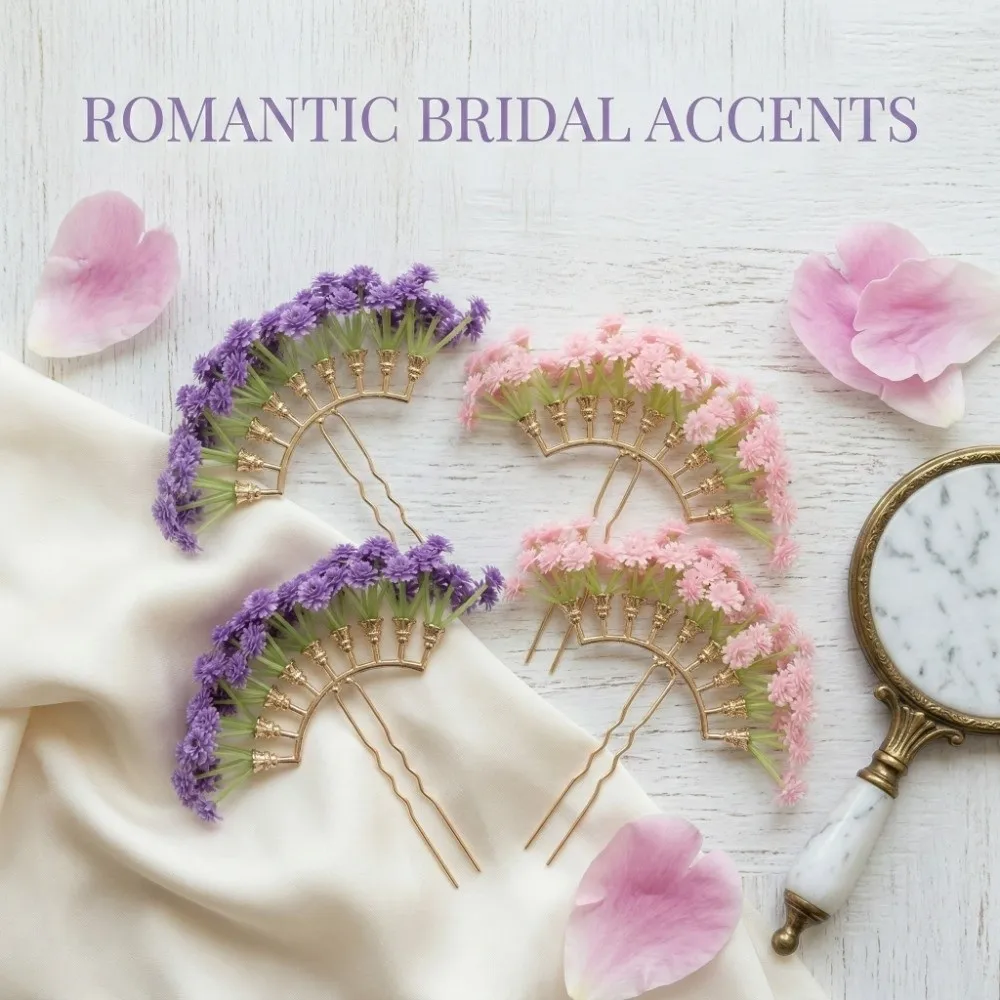 

U-shaped Starry Sky Flower Hiar Stick Fairy Simulation Flower Thai Hairpin Chinese Style Hair Fork Bride Side Clip Female