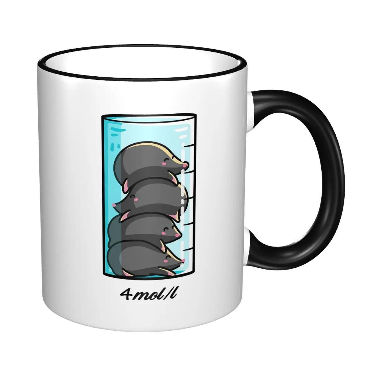 4 Moles Per Litre Chemistry Science Joke Mug Funny Ceramic Coffee Cups Tea Mugs Milk Cup Drinkware Gift for Woman Man