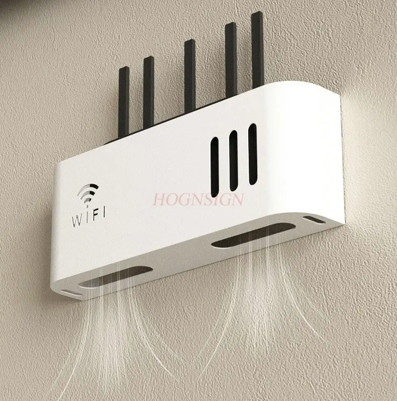 1pcs Router storage box on the wall, no drilling wall mounted fixture, optical modem set-top box, cable management box