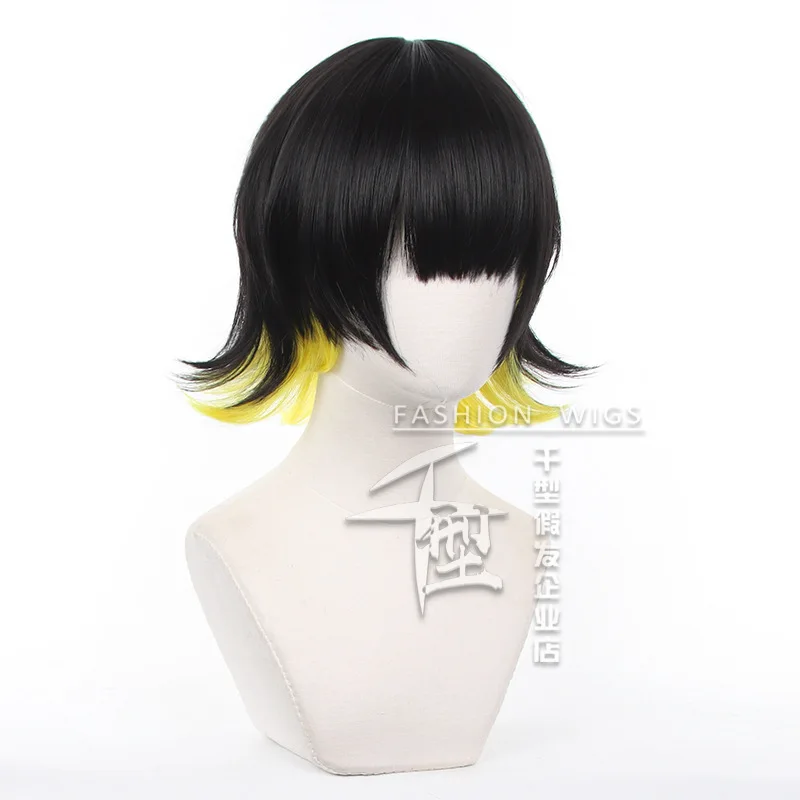 Anime Blue Lock Bachira Meguru Cosplay Wig Double Color Short Hair Heat Resistant Synthetic Halloween Party Accessories Props