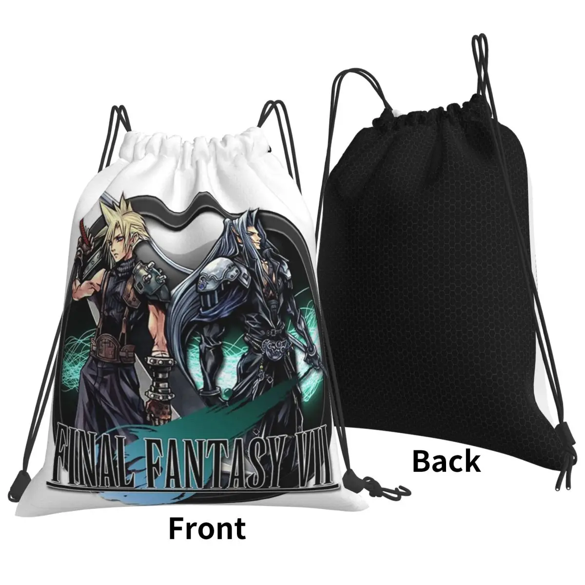 

Cloud Sephiroth Final Fantasy VII Backpacks Multi-function Portable Drawstring Bags Shoes Bag Book Bags For Travel Students