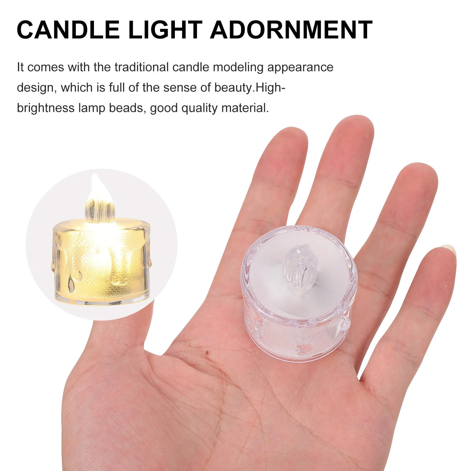 

24Pcs Exquisite Simulation Lights Safe No Fire Smoke Desktop Decoration Light Adornment Desktop Lamp Ornament