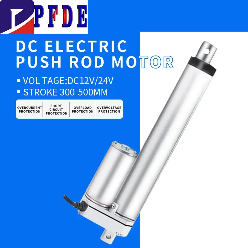 Electric Linear Actuator 300/500mm 12V/24V DC Motor Stroke Linear Motor Controller 100/200/300/500/750/800/900/1100/1300/1500N