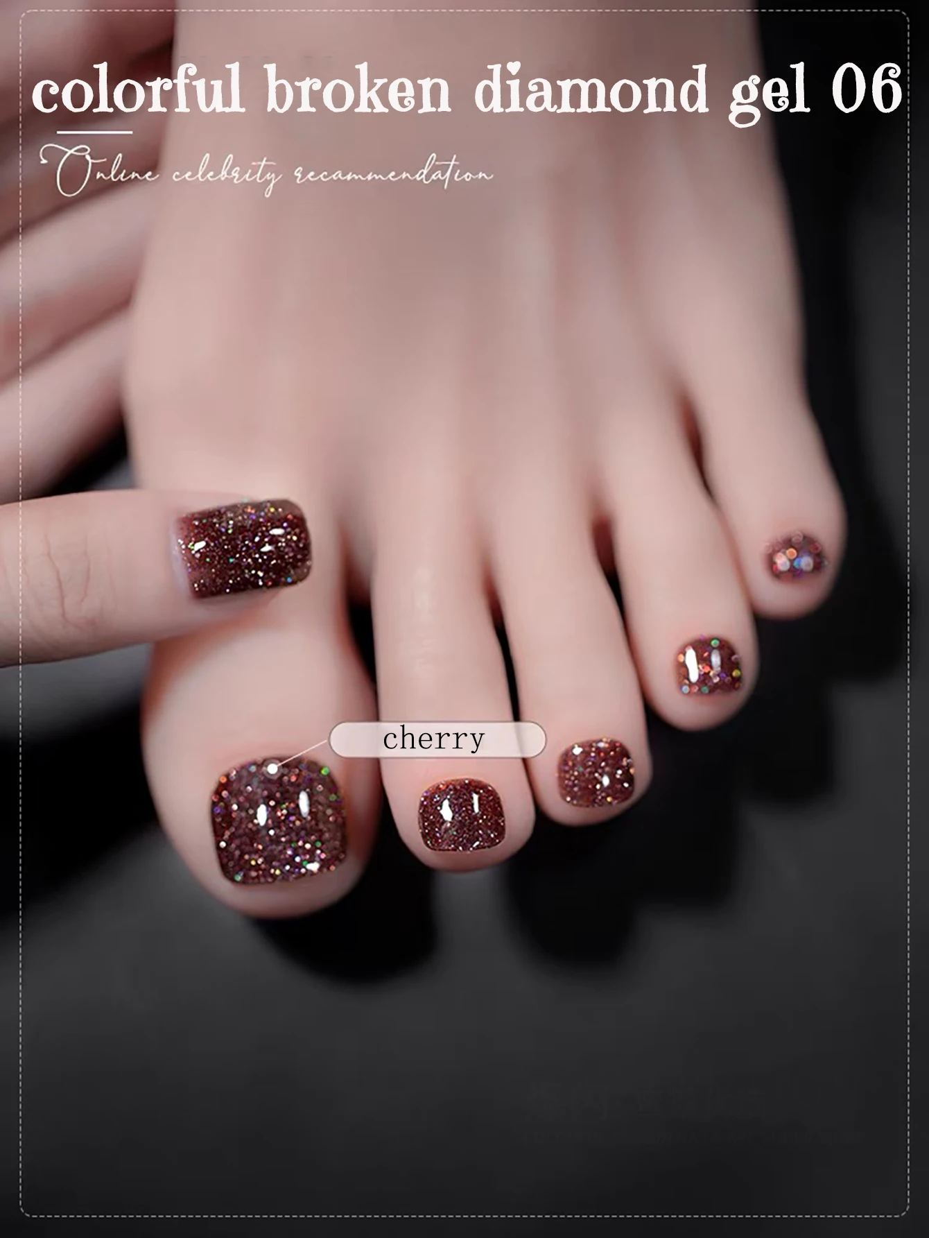 1-12 pçs tc explodindo colorido quebrado broca pé gel unha polonês 2025 vermelho branco novo salão de beleza dedicado dedo do pé fototerapia gel