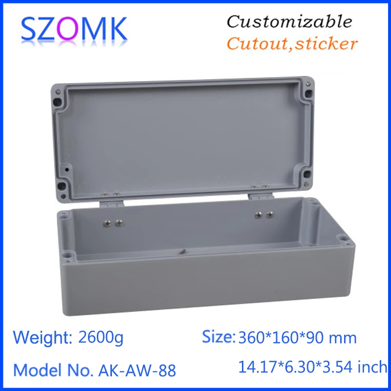 1Piece 360*160*90mm IP66 waterproof aluminum die casting project case szomk aluminum control box electronics junction box