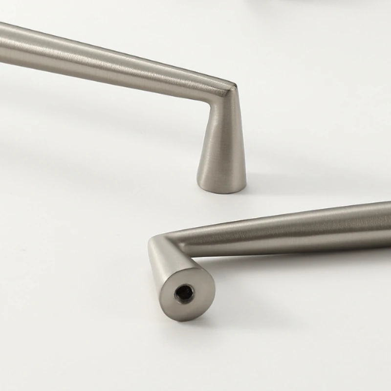 Solid Brass Furniture Handles Matte Silver Kitchen Cabinet Door Handles Home Accessories Handles for Wardrobe and Drawer Dresser