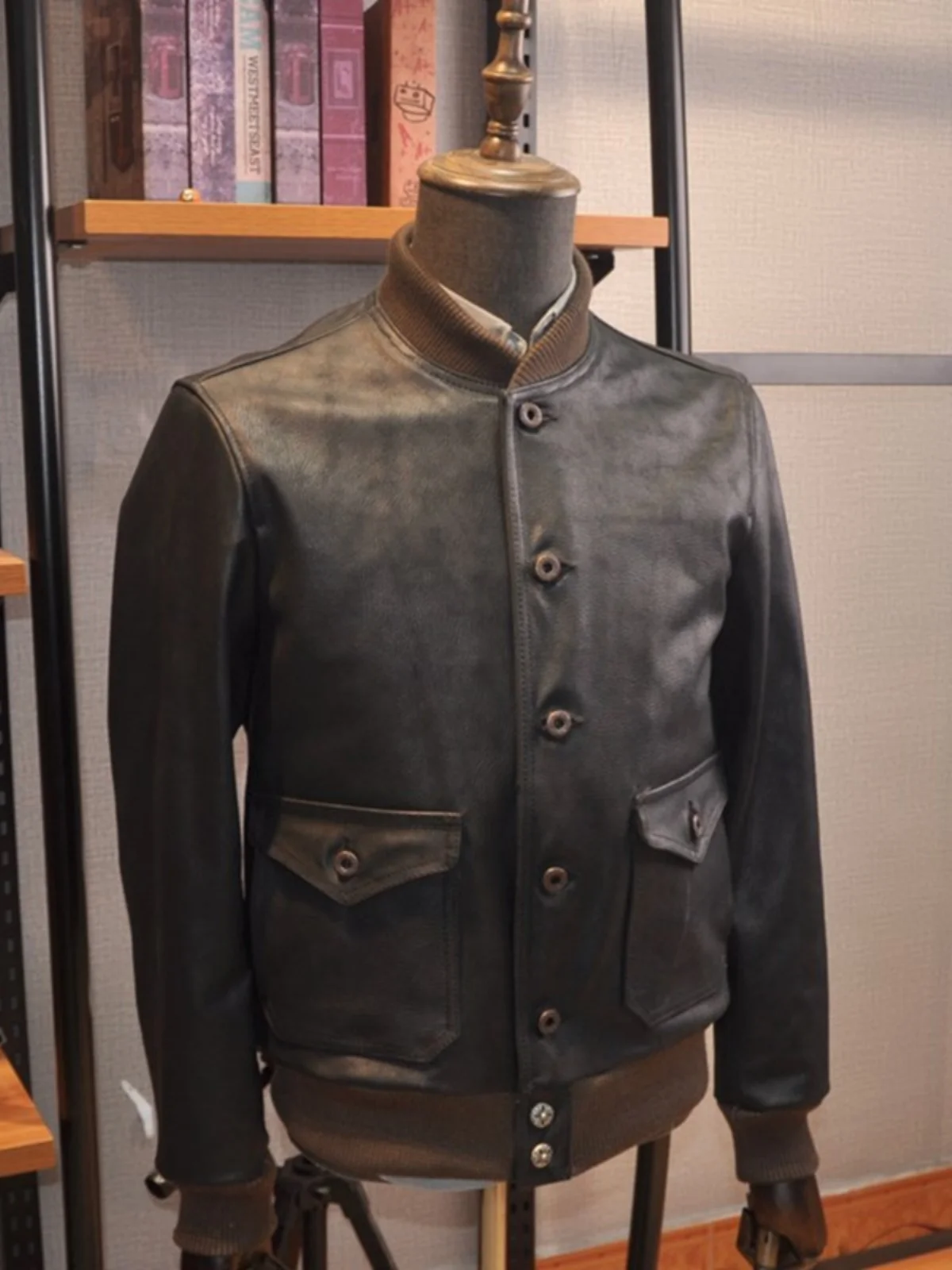 

Мужская куртка из натуральной кожи в американском ретро-стиле, с воротником-стойкой, свободного кроя, повседневная