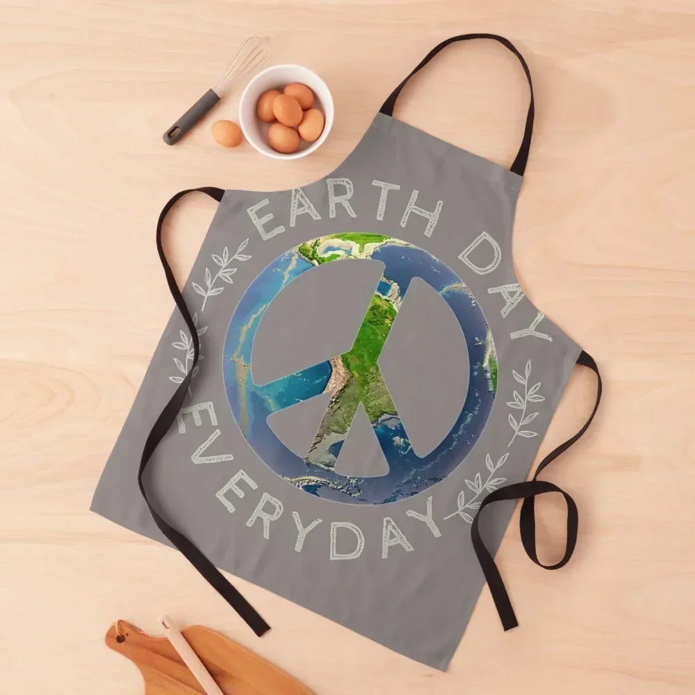 Earth Day Everyday - World Global Peace on Earth Sign Apron Home And Kitchen christmas Kitchen Things Apron