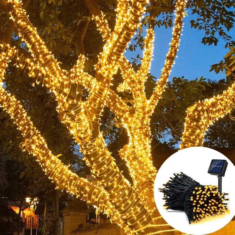 20/50/100/200 LED الشمسية سلسلة ضوء الجنية حديقة مقاوم للماء مصابيح خارجية جارلاند لعيد الميلاد عطلة زينة لحفلات المنازل