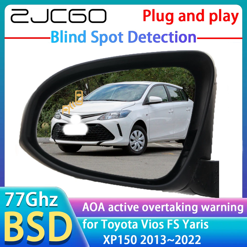 ZJCGO 77GHz Radar Detector BSD Blind Spot Detection Alert Mirror Assistance Accessories For Toyota Vios FS Yaris XP150 2013~2022