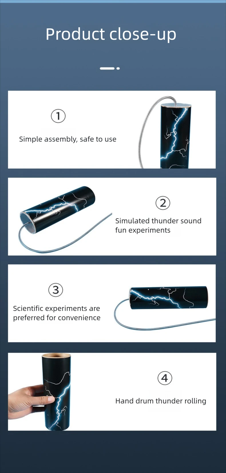 DIY 드럼 스틱 소음 발생기 스프링 드럼 타악기 음악 교육 물리학 과학 장난감 어린이 선물 장난감 Proj