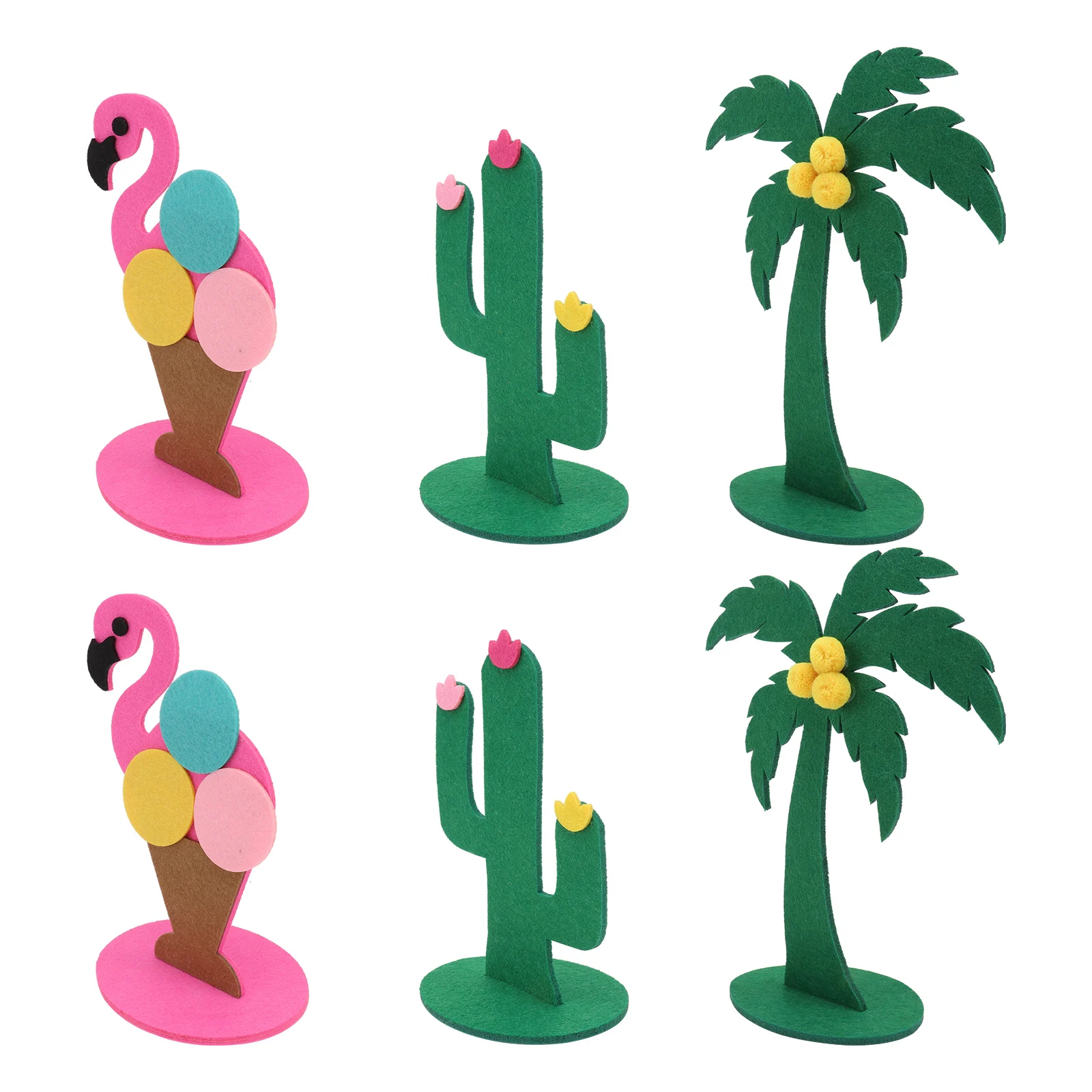 

3 Sets Table Decor Lightweight Flamingo Cactus Coconut Tree nament Home Office Car Building Home Felt nament Decoration