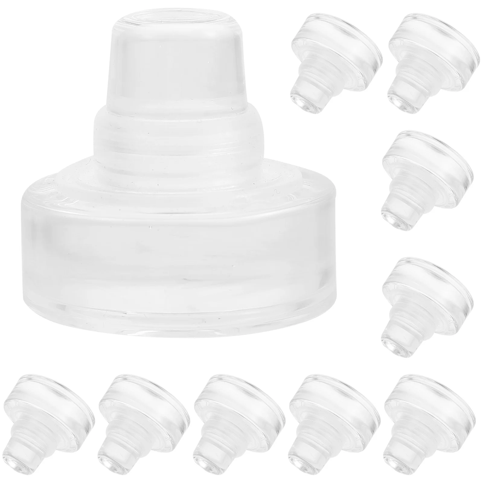 

10 Pcs Cork Stopper for Bottles Sealing Plug Cap Silica Gel Glass Beverage Plugs