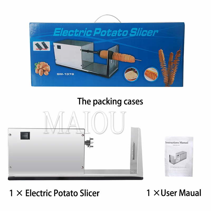 

Commercial Stainless Steel Potato Tower Machine Electric Whirlwind Potato Slicer French Fry Tool
