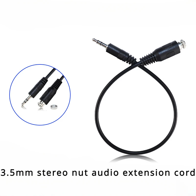 Audio cable 3.5mm stereo male pair nut audio cable fixed with screw with lock audio extension cable