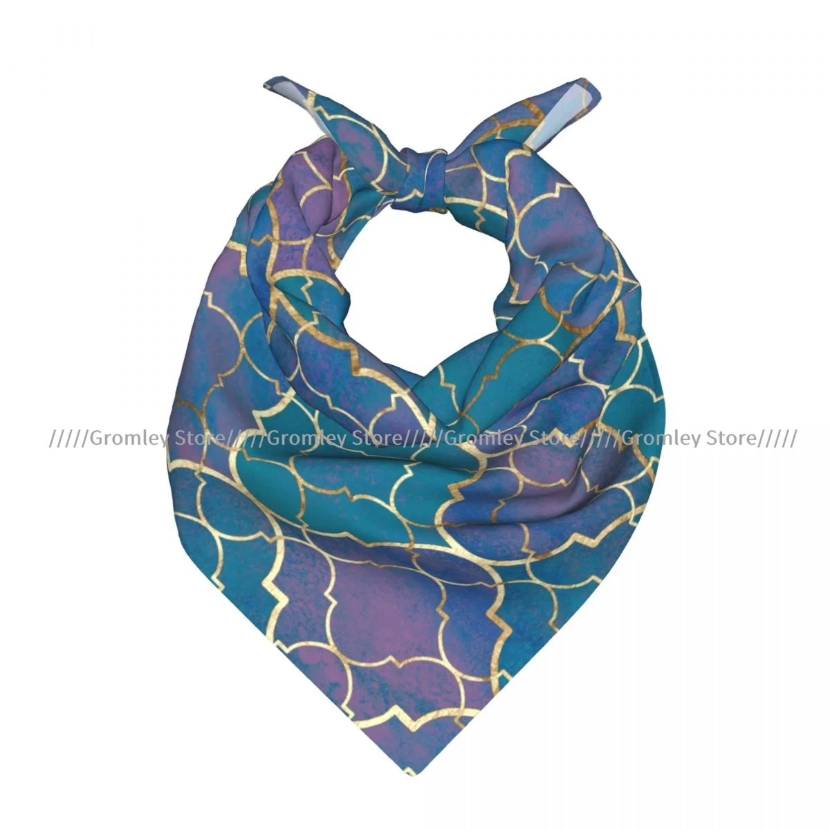 

Watercolor Geometric Moroccan Square Towel Multifunctional Neck Scarf Hair Bandana