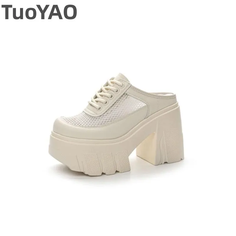 11cm Synthetic Air Mesh Summer Platform Wedge Mujer Comfort Sandals Fashion 2024 Slip-On Women Slippers Ladies Hot Sale Pumps