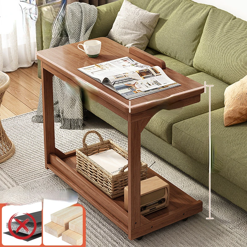 Small coffee table, living room, household movable flip cover, solid wood edge table, bedside table, learning and writing desk