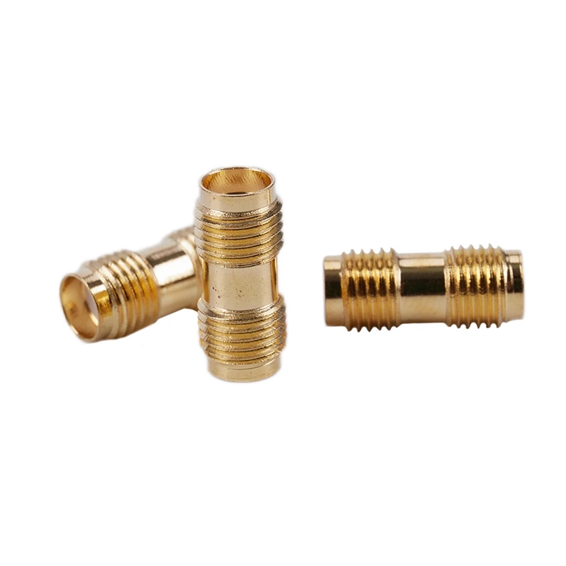 24-Hour Delivery 3X Gold RF Connector SMA Female To SMA Female For Two Way Radio SMA-F To SMA-F Antenna Adapter