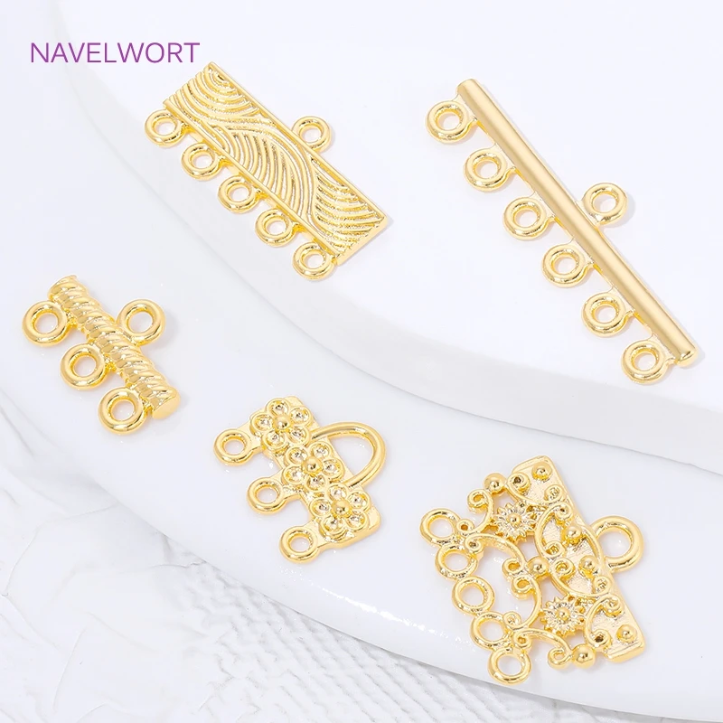 18K Gold Plated Brass Multi Strand Connectors For Jewelry,Connectors For Bracelets Making Findings,DIY Jewelry Accessories image 6
