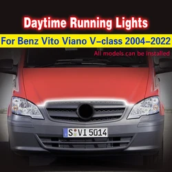 Luces LED de circulación diurna impermeables para coche, lámpara antiniebla Universal, 1 DRL, para Mercedes Benz v-class Vito Viano 2004-2022