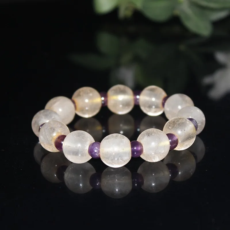 Old Large Hole Round Bead String Unisex Bracelet