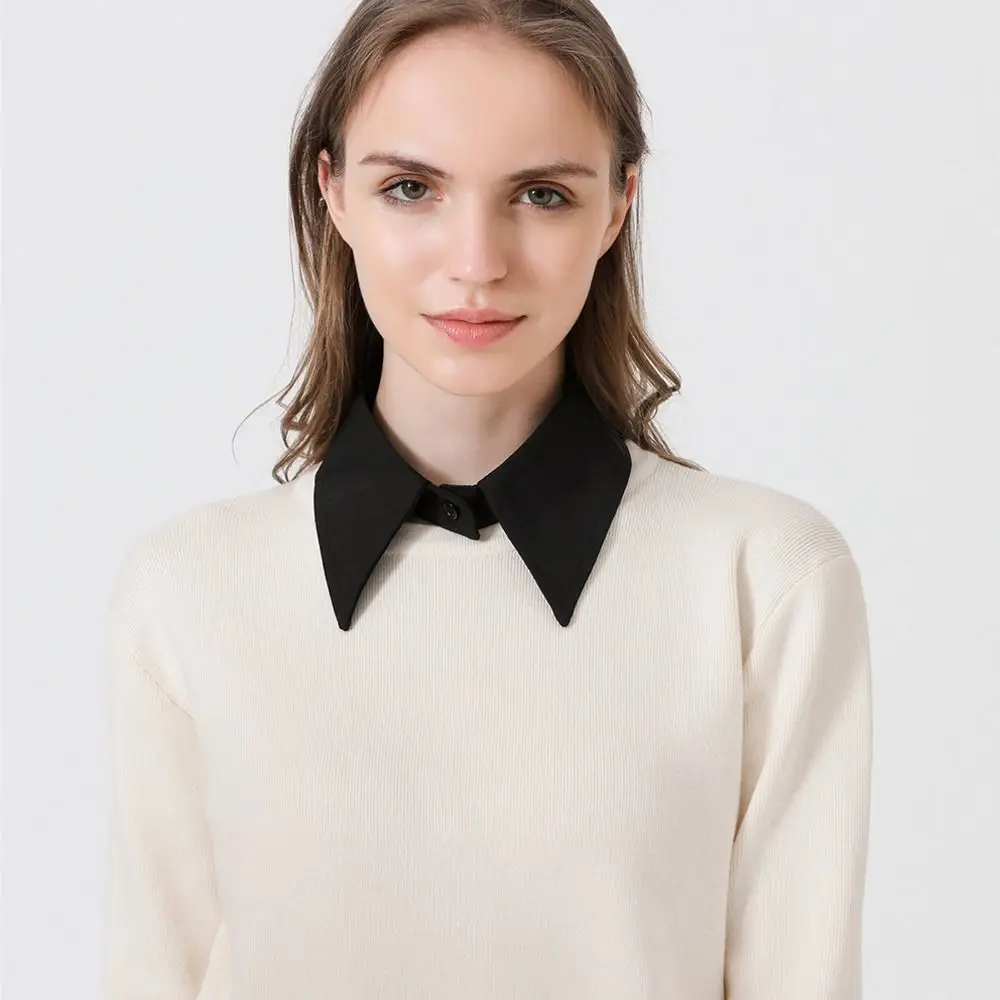 Women Detachable Chiffon Shirt Fake Collar Lapel Blouse False Collar Clothes Accessories