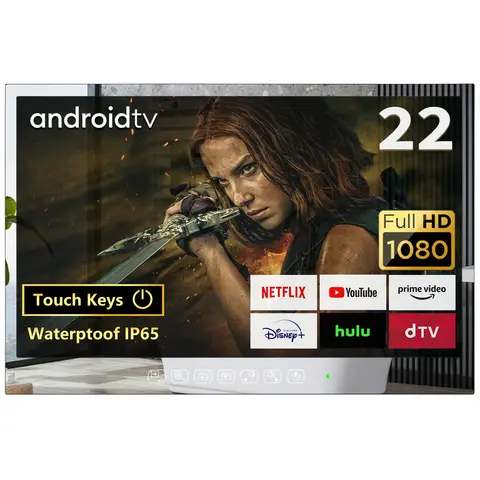 Soulaca 22inches Mirror SmartTV Waterproof 1080P HD Panel Built-in WiFi Bluetooth Android 11.0 New Model 2024 Magic LED US EU