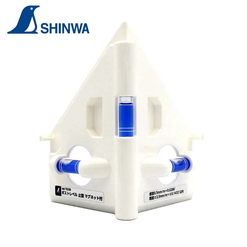 SHINWA Magnetic 45 Degrees Right Angle Pipe Level Rule Cylindrical Nivel Bubble Ruler For Steel Bars and Iron Pipes 1PCS