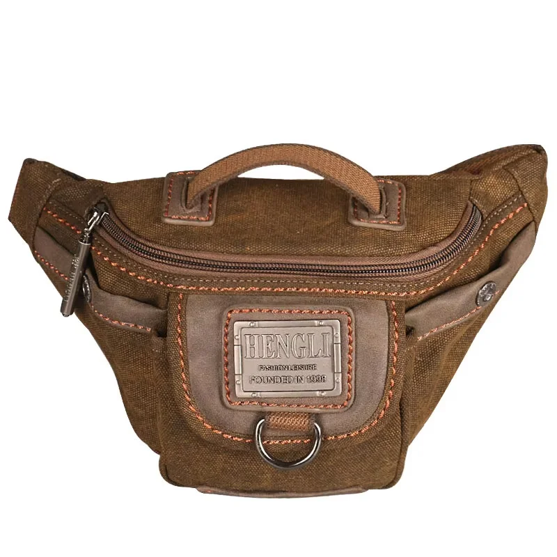 Ruil Chest Bag Canvas Waist Bag Women Men's Belt Bag Fashion Bag Travel Purse Bag for Phone Pouch Pocket Hip Bag Waist Pack Male