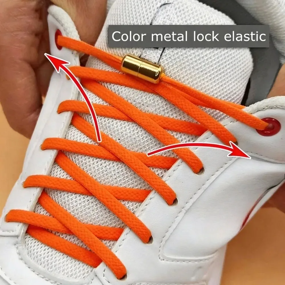 21 Colors Round Elastic No‑Tie Shoelaces, Lazy Laces with Metal Lock, Quick On‑Off Unisex Replacement Accessory for Sneakers