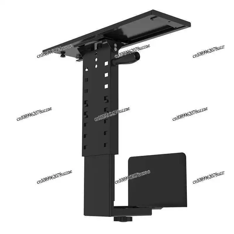 Host Bracket Suspended Computer Desktop Chassis Base Under Table Rotating Bracket Lifting Adjustment Telescopic Device