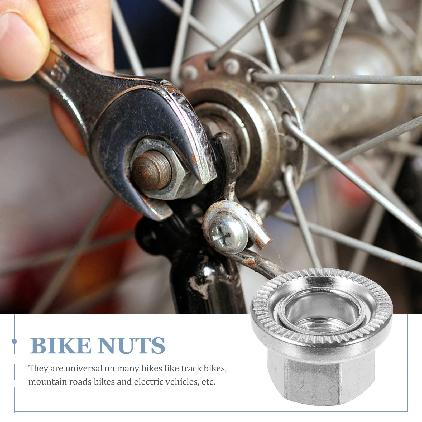 

10Pcs Bike Wheel Axle Nuts Steel Flanges Nuts Hub Flanged Axle Nut Universal Replacement Parts for Bicycle Bikes