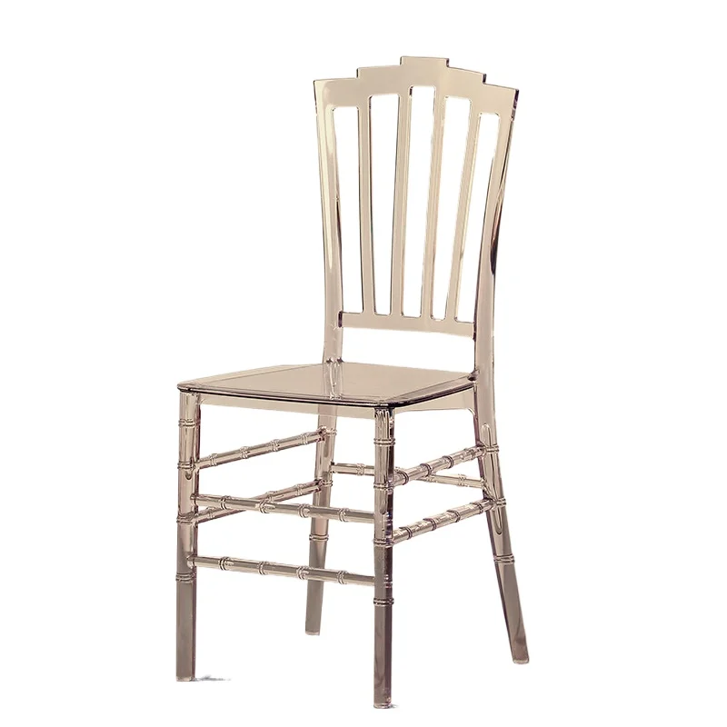 

Internet celebrity crystal bamboo chair, plastic PC transparent acrylic banquet hall wedding dining chair