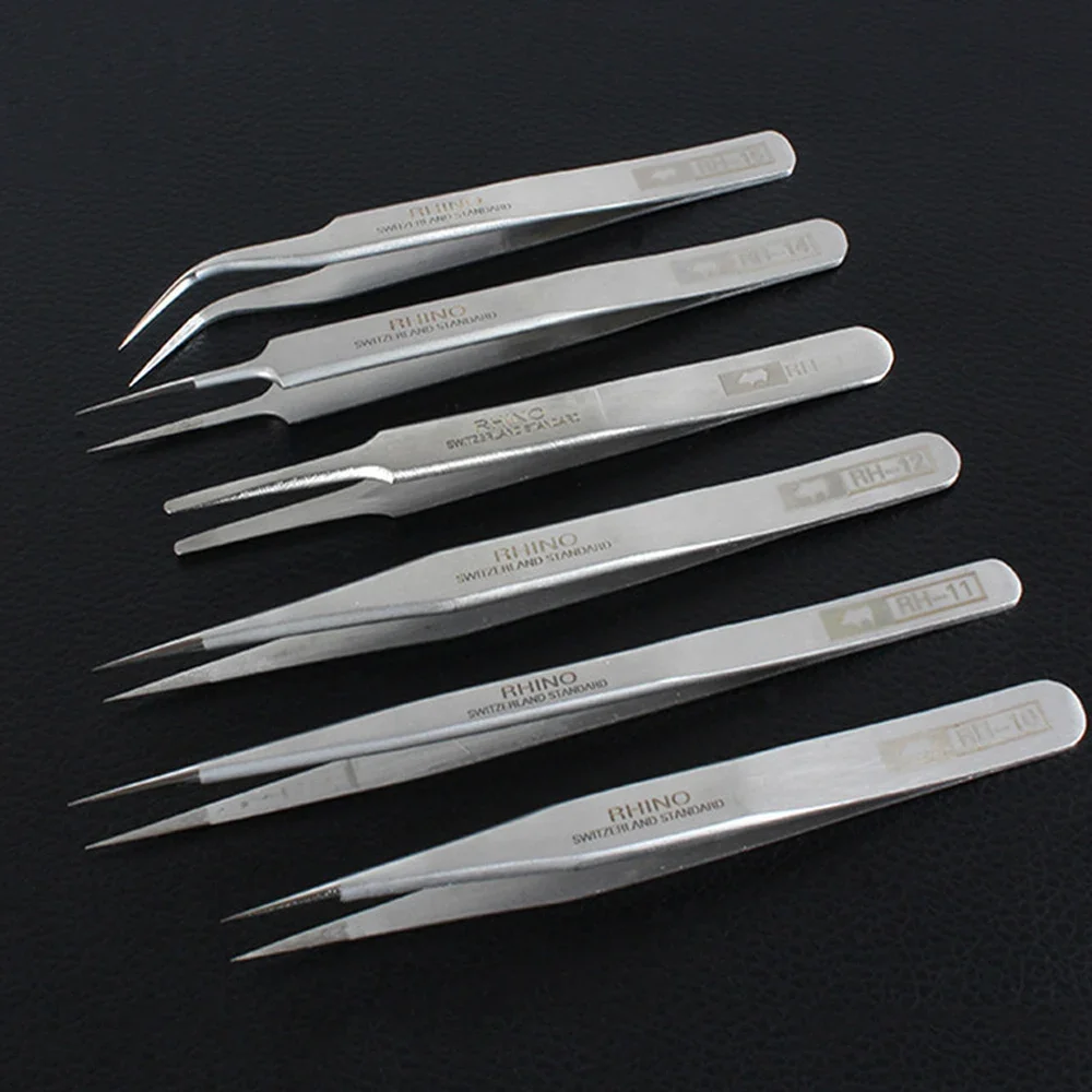 High-Precision Anti-Acid Super Hard Sharp Japan RHINO RH Tweezers Set - Ideal Watch Repair and Handling Delicate Items