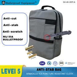 Leve NiJ IIIA saco à prova de balas, nível 5 corte, mochila anti roubo, polietileno, viagens de negócios, EN388,EN420,CE aprovado