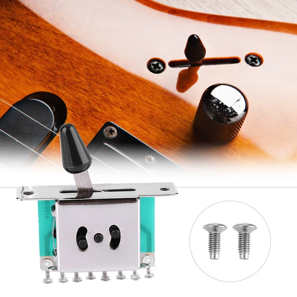 Durable 5-Way Position 5-Way Pickup Selector Switch Metal Silver Guitar Lever Switch Electric Guitar Pot Switch For Guitar