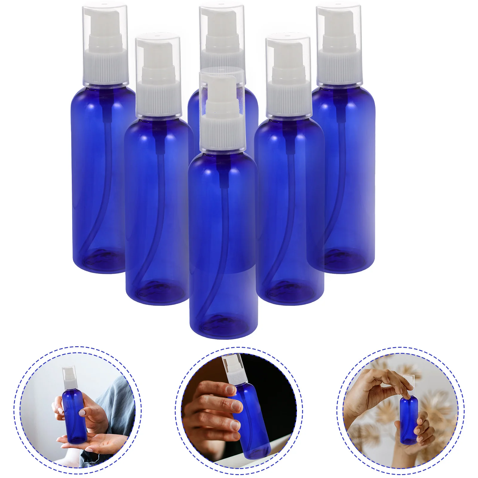 6pcs Lotion Pump Travel Bottles Reusable Leakproof Portable Empty Containers For Shampoo Serum Cream Refillable