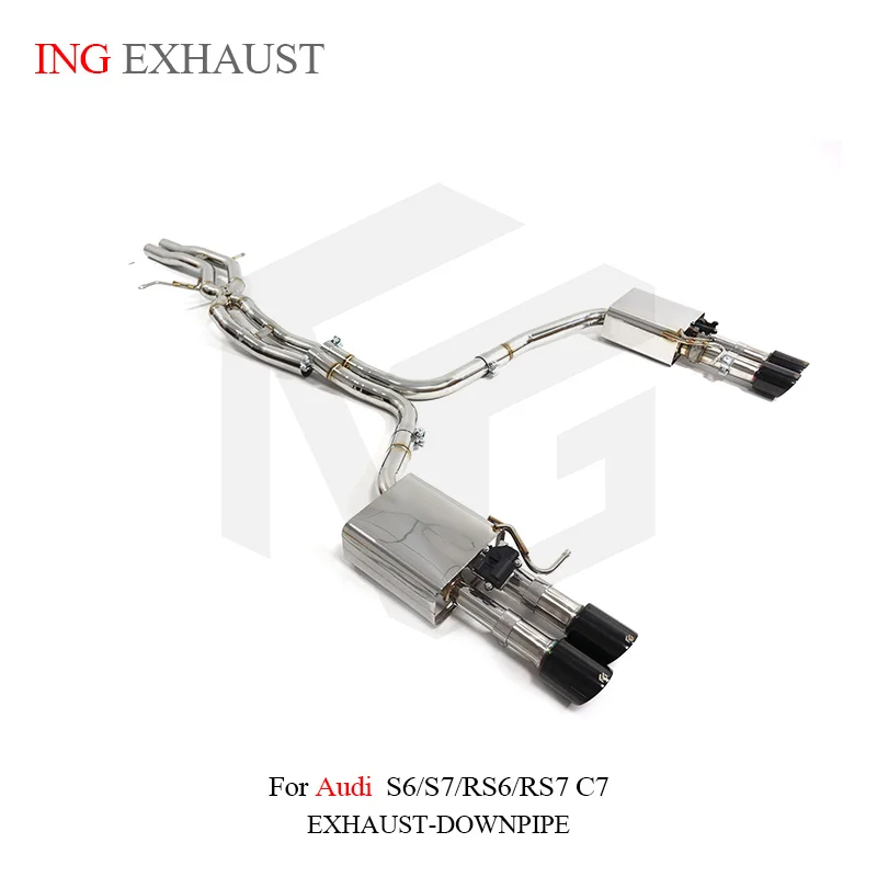 ING Exhaust Stainless Steel Valve CATBACK High Performance for Audi RS6 RS7 c7 S6 S7 4.0 Tube Muffler Car Accessories system