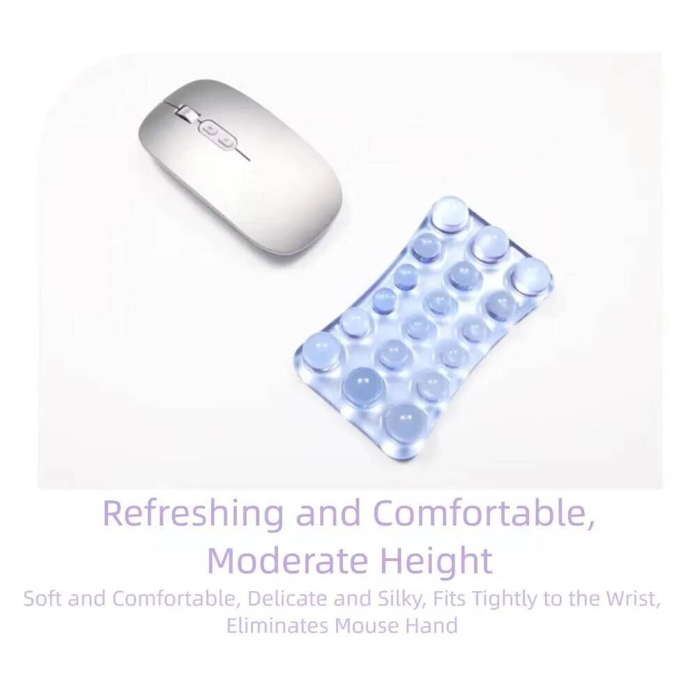 

Creative Cute Crystal Transparent Soft Silicone Mouse Pad Anti-Slip Ergonomics Wrist Support Relieve Wrist Rest For Home Office