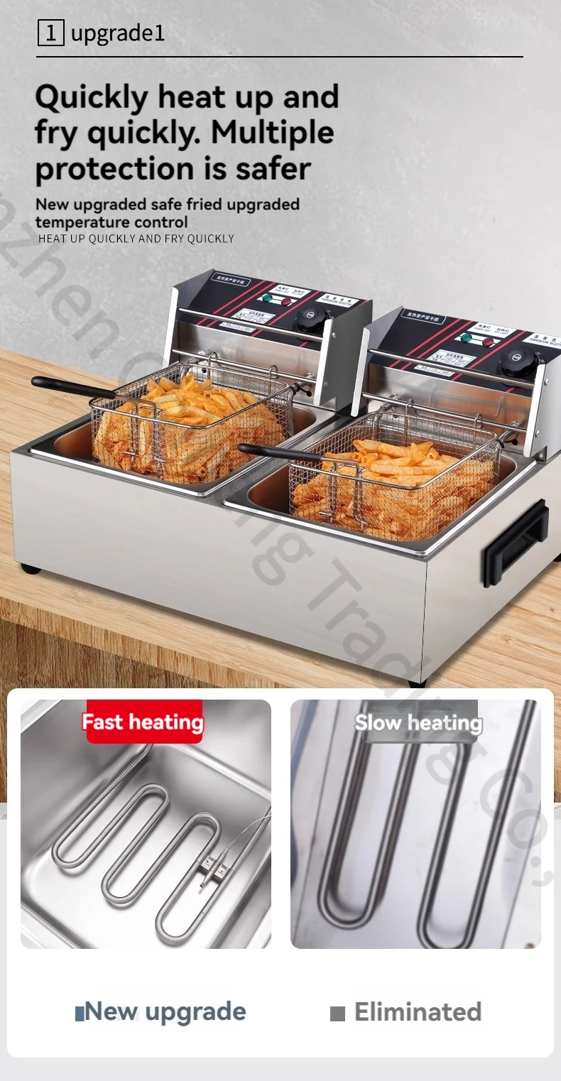 Electric Fryer Commercial Fryer Fried Chicken French Fries Burger Multi-Function Oden Machine Chicken Chop Stall Machine