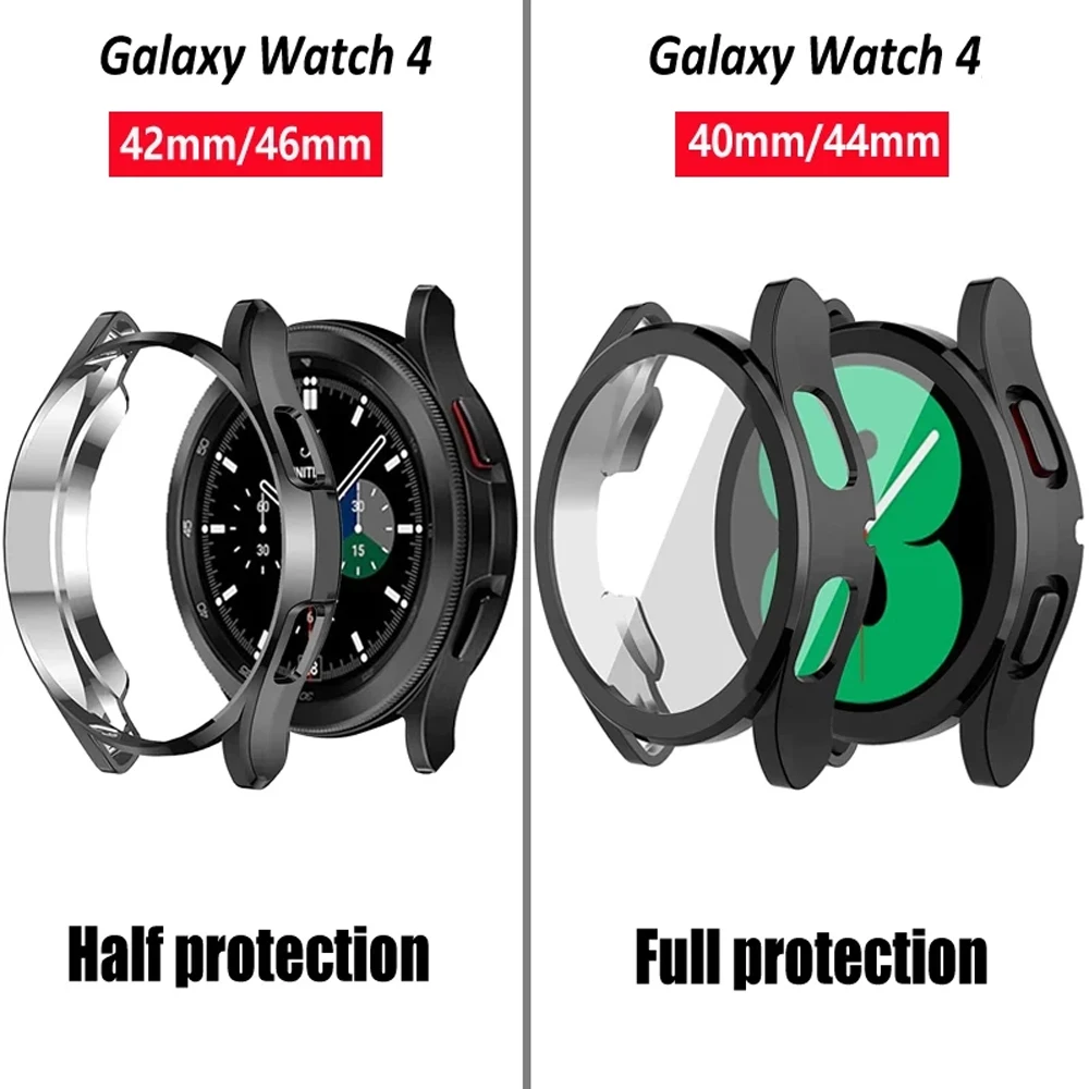 Case for Samsung Galaxy watch 4 classic 44mm 40mm 46mm 42mm accessories Plated TPU Bumper Screen protector Galaxy watch 4 Cover