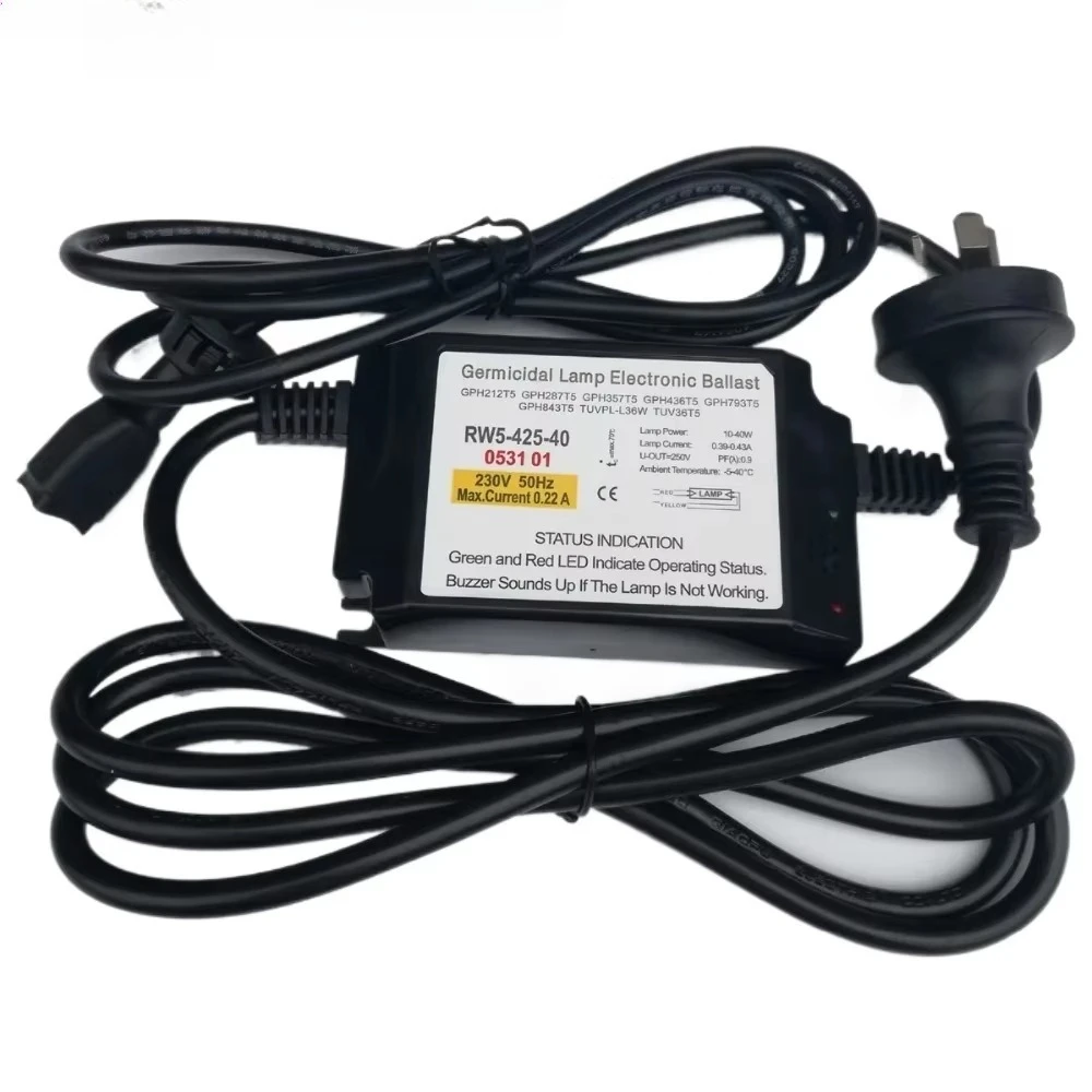 RW5-425-40 Special ballast for over-current sterilizer 10-40W European standard three-plug UV ballast